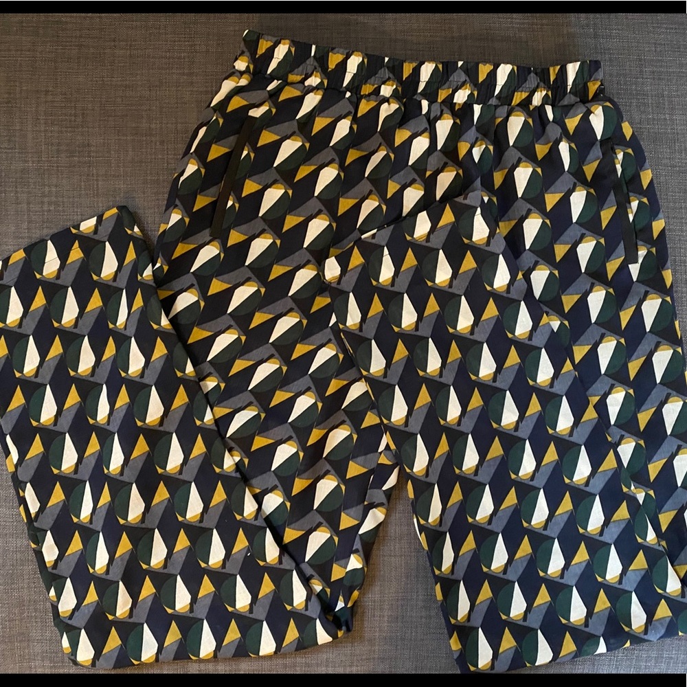 FRNCH Geo Print Cotton Elastic High Waist Pants